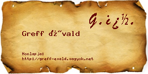 Greff Évald névjegykártya